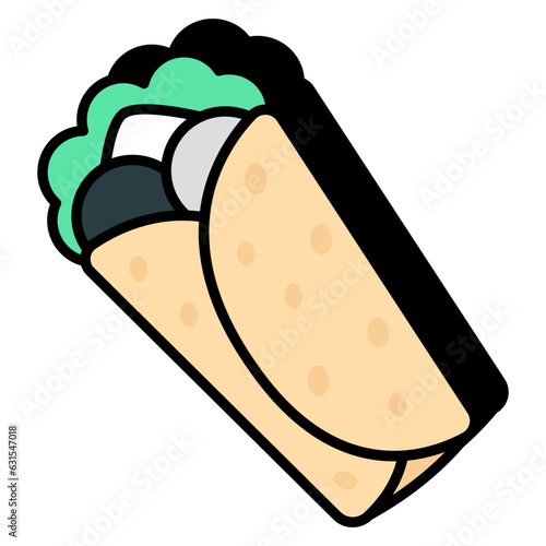 Modern design icon of shawarma 