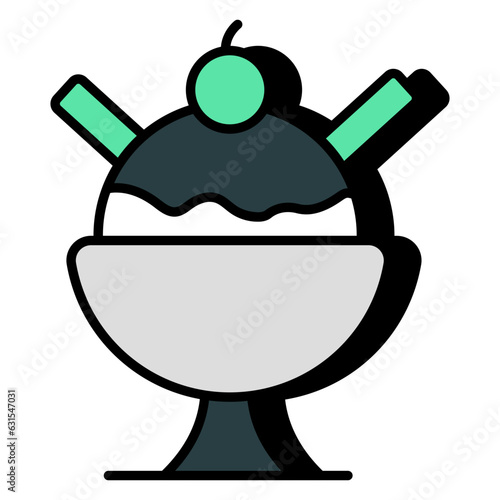A yummy icon of ice cream cup