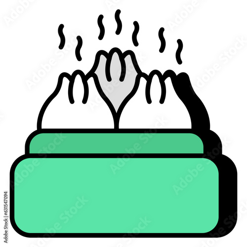 Editable design icon of dim sum