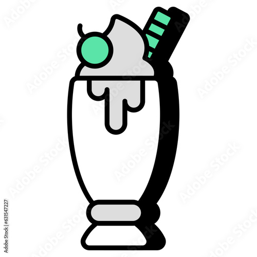 A yummy icon of ice cream cup