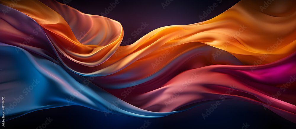 Dancing and flowing colorful silk, abstract background with flowing curves