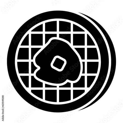 A flat design icon of fried egg