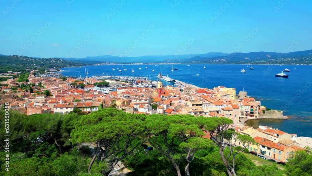 Beautiful view of Saint-Tropez, a glamorous town and harbor in the French Riviera Beautiful view of Saint-Tropez, a glamorous town and harbor in the French Riviera