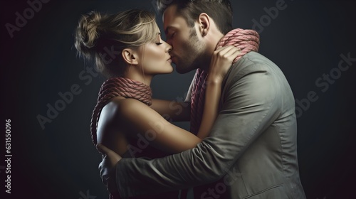 Liebesmoment: Das vertraute Küssen eines Pärchens