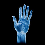 Digital scan of a hand, generative ai. 