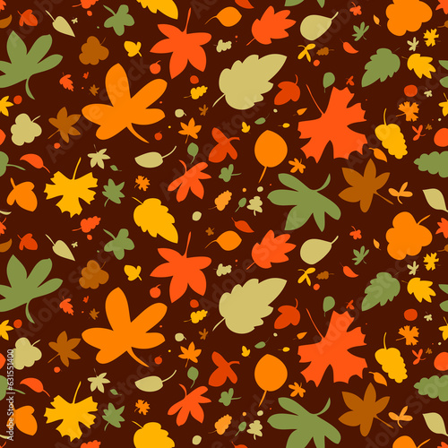 Autumn seamless background with falling leaves