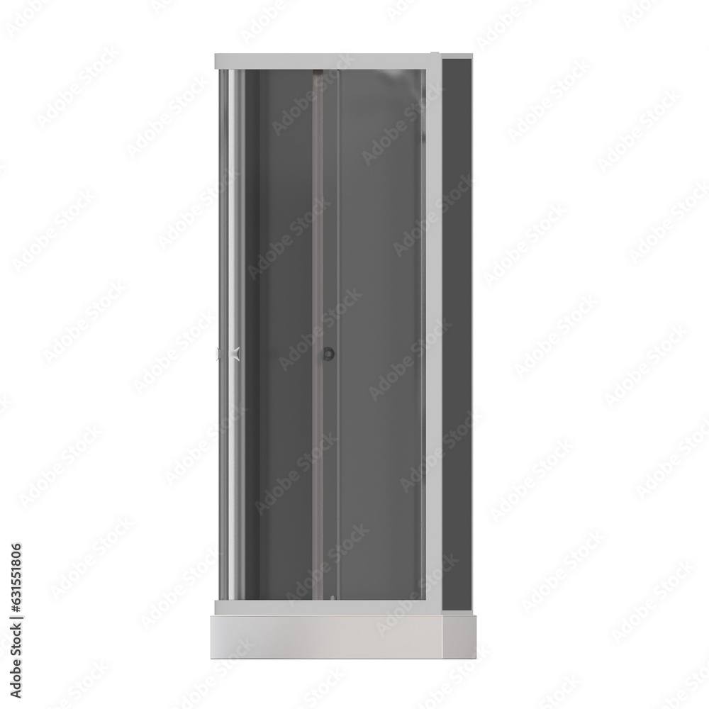 The shower cabin is isolated on a transparent background, 3D illustration, and a CG render The shower cabin is isolated on a transparent background, 3D illustration, and a CG render