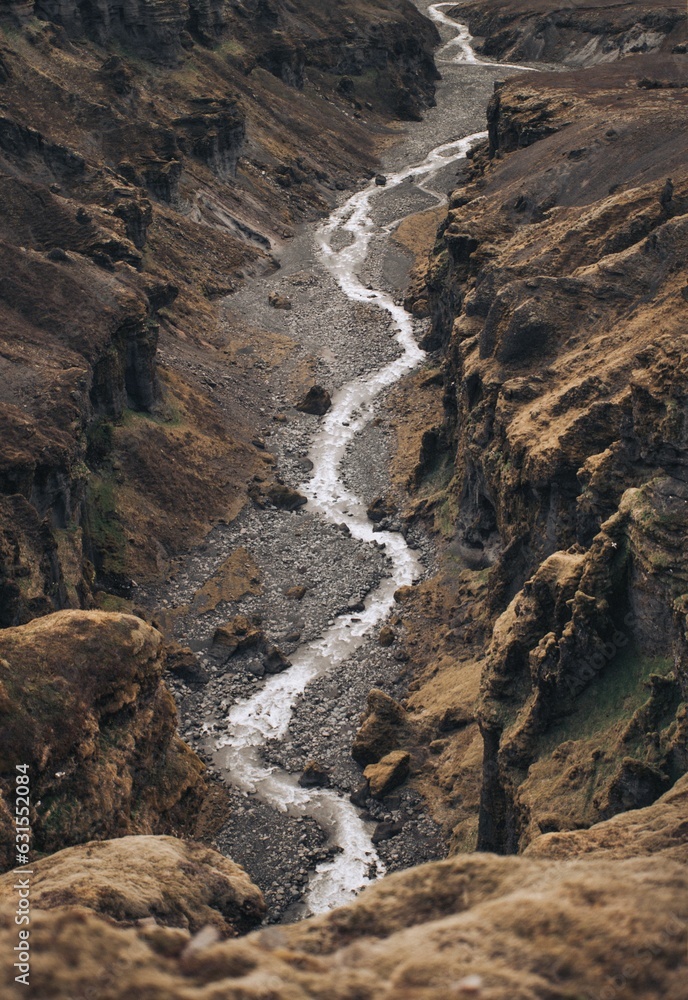 Picturesque view of a river winding its way through a canyon