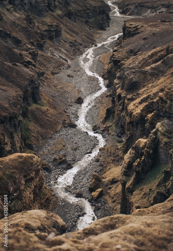 Picturesque view of a river winding its way through a canyon