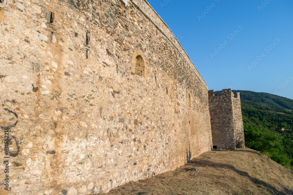 Fototapeta premium The defensive wall and ruins of Prizren Fortress, the historic hilltop fortress in Kosovo