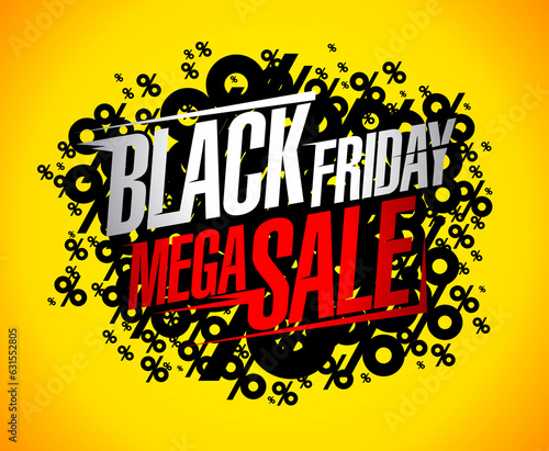 Black Friday mega sale web banner template
