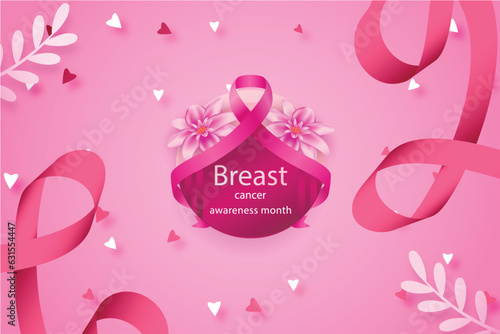 Free vector gradient breast cancer awareness month background