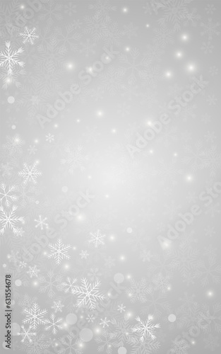 Gray Snowflake Vector Grey Background. Falling