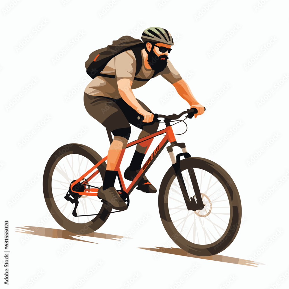 Naklejka premium Vector design of a man riding a bicycle isolated on a white background