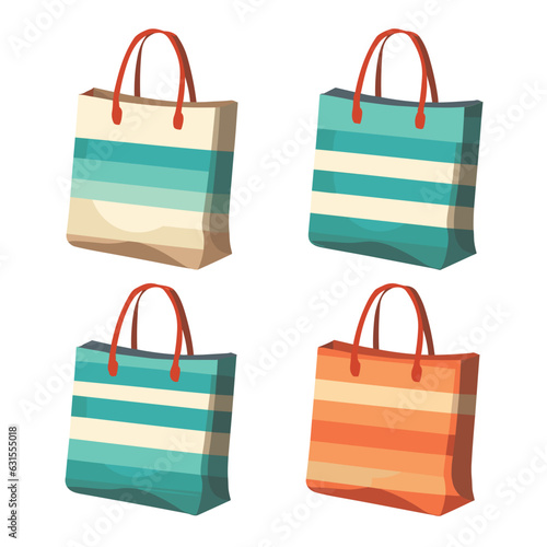 Vector pack of shopping bag icons isolated on a white background