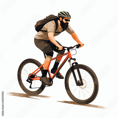 Fototapeta Naklejka Na Ścianę i Meble -  Vector design of a man riding a bicycle isolated on a white background