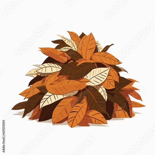 Vector design of a pile of dried leaves isolated on a white background