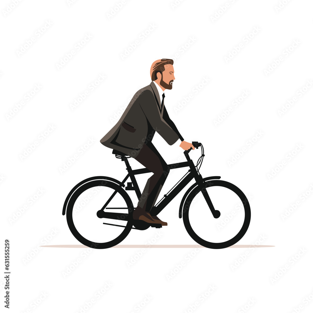 Vector illustration of a businessman riding a bicycle Vector illustration of a businessman riding a bicycle