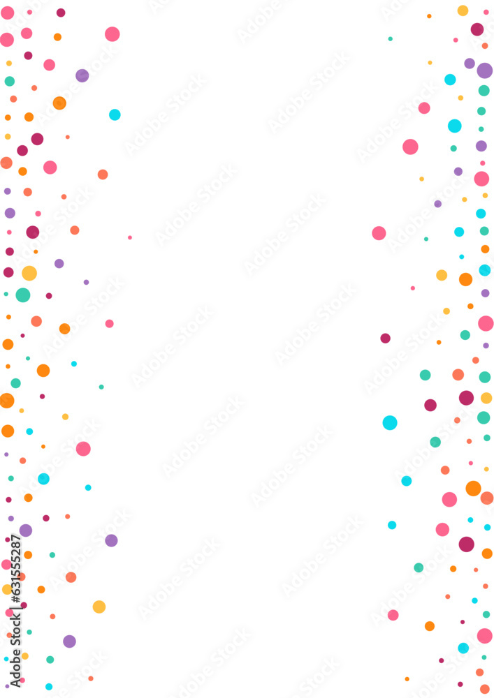 Rainbow Dot Decoration Vector White Background.