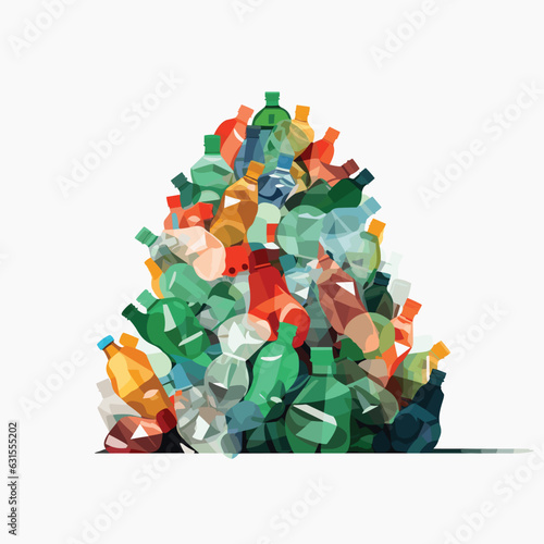 Vector illustration depicting a pile of mixed garbage
