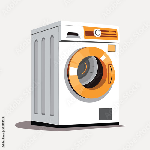 Vector illustration of a classic white washing machine
