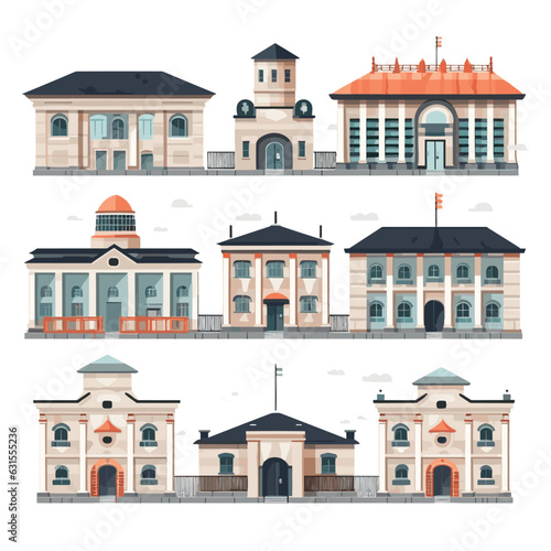 Fototapeta Naklejka Na Ścianę i Meble -  Illustration of a selection of distinct city skyline buildings