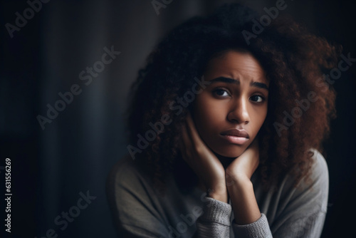 black woman suffering from anxiety mental health disorder awareness © Sam