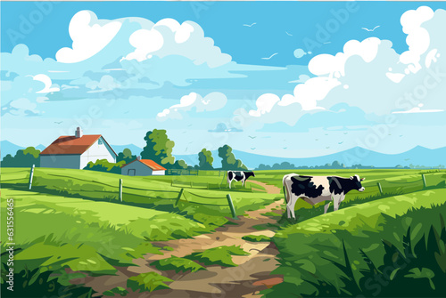 Agriculture, working in the field, harvesting, vector flat illustration.