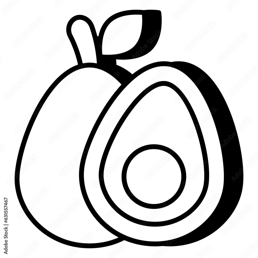 A beautiful design icon of avocado fruit A beautiful design icon of avocado fruit