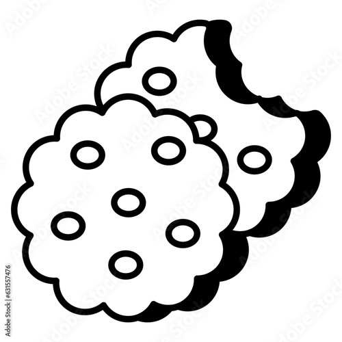 An editable design icon of biscuits