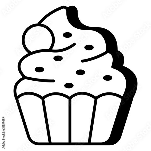 A yummy icon of ice cream cup