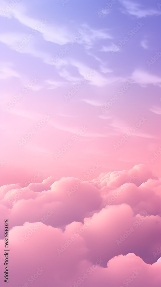 Heaven dusk pastel sky horizon scene with fluffy coral pink clouds hd phone wallpaper ai generated