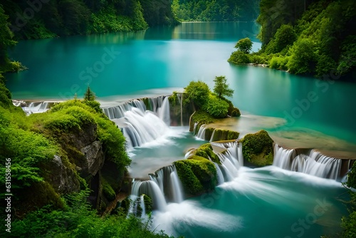 waterfall in plitvice national park generated ai