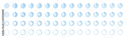 Set o light color circular design pie charts templates set EPS10 - Stock Vector