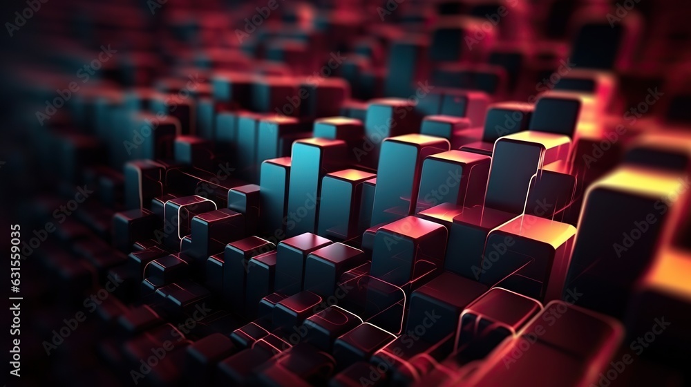 Obraz premium Abstract digital background. Can be used for technological processes, neural networks and AI, digital storages, sound and graphic forms, science, education, etc.