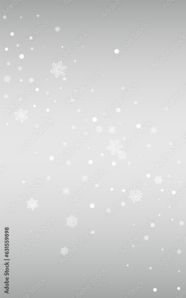 Light Snow Vector Silver Background. Falling