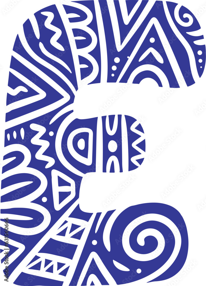 Alphabet E ethnic style Alphabet E ethnic style