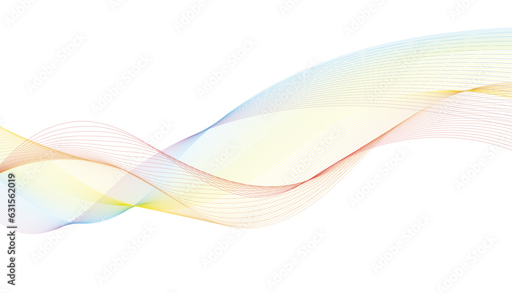 Multicolor vector wavy lines. Abstract vector wave background.