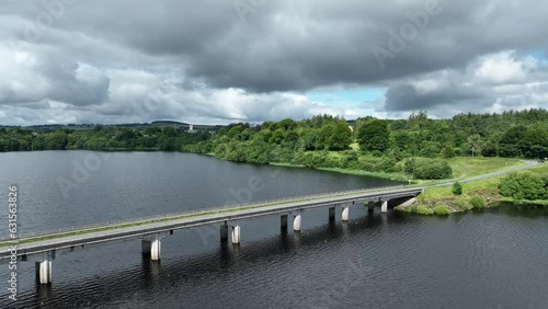 road bridges over blessington lake reservoir in county wicklow, ireland photo