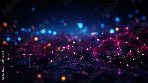 Dynamic wave light stipe tech, futuristic network connection background