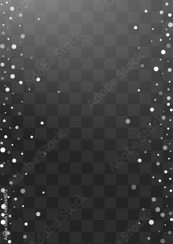 White Snowfall Vector Transparent Background.