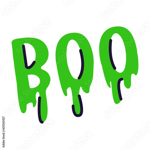 Happy Halloween . Vector illustration.Word boo vector illustration.Spooky word boo. Word in the form of streaks of liquid.