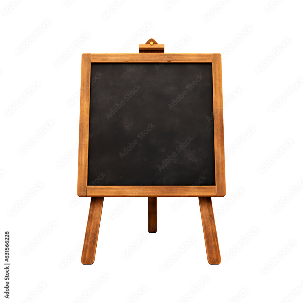 empty wooden easel with chalkboard on a transparent background empty wooden easel with chalkboard on a transparent background