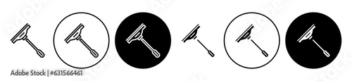window squeegee vector icon set. window cleanning vector symbol. wiper brush tool sign in black.