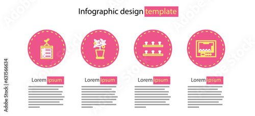 Set line Automatic irrigation sprinklers, Incubator for eggs, Plant pot and Smart farming technology icon. Vector