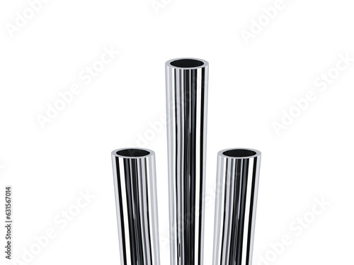 round ss pipes of different  steel round pipe diameters and shapes isolated on a white background Round Steel Tube pipe Stainless Steel Welded Round Pipes isolate from white background 