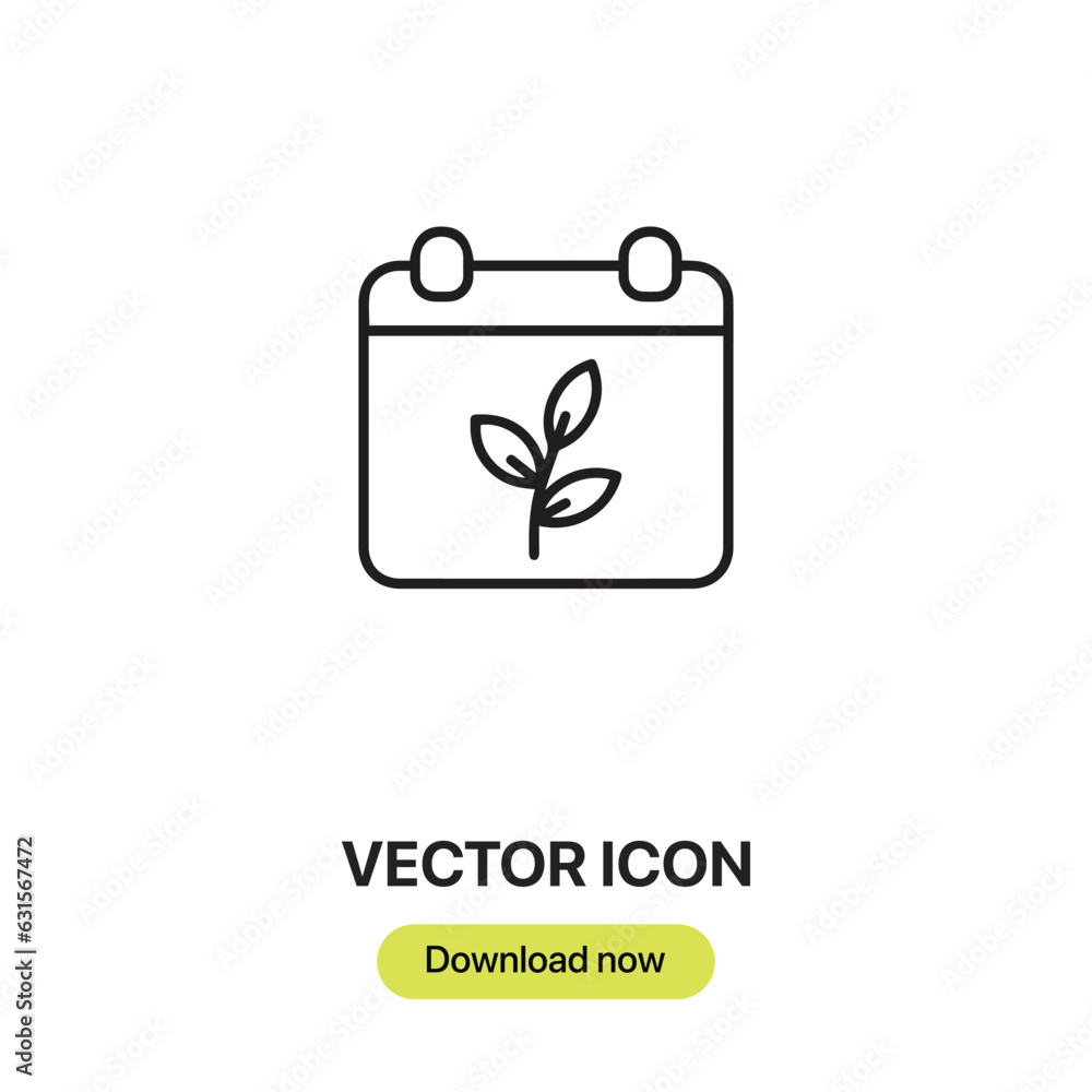 Calendar icon vector. Linear-style sign for mobile concept and web design.Calendar symbol illustration. Pixel vector graphics - Vector.