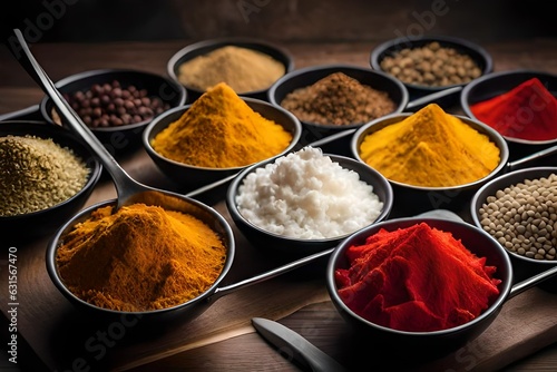 Spices in the bowls