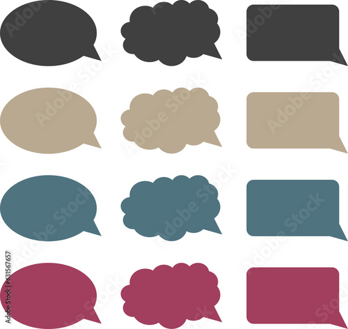 set of speech bubbles