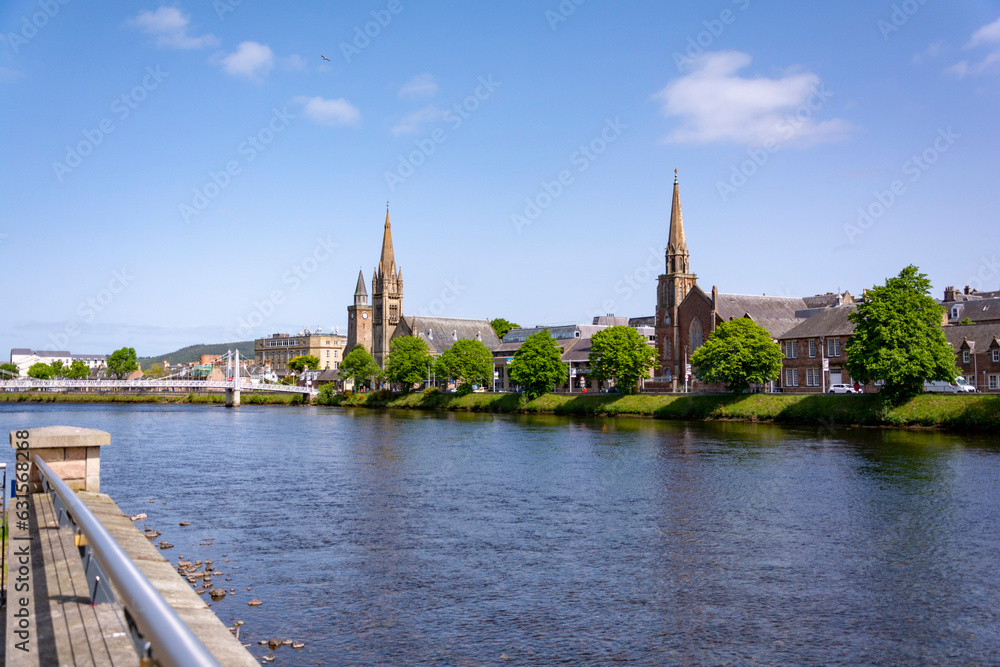 Beautiful cityscape of Inverness by the river Beautiful cityscape of Inverness by the river